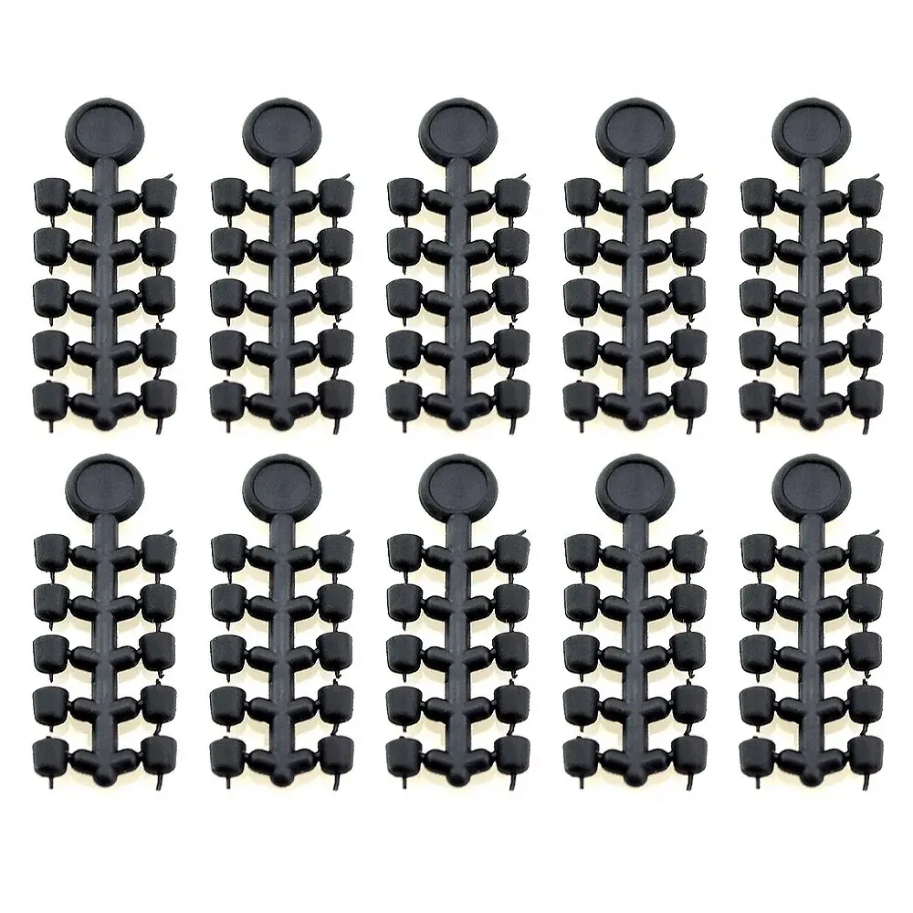 HIRISI 50 stuks Rubberen Kralen Haakstopper Karpervissen Rig Tackle Anti-Slip Boilie Schroef Haar Rig Stop Kralen Accessoires