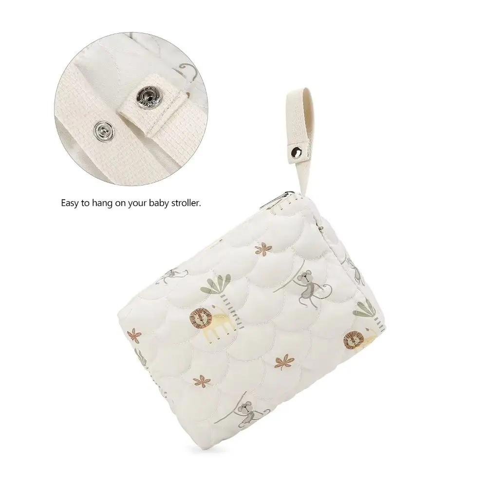 Durable Reusable Diaper Bag Rainbow Printed Zipper Wet/Dry Storage Handbag Travel Mommy Pouch for Stroller