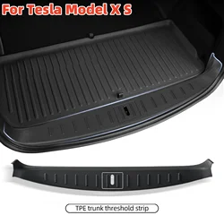 Protezione del bagagliaio per Tesla Model X S tappetino antigraffio soglia di carico posteriore copertura del davanzale paraurti ABS Organizer Pad accessori