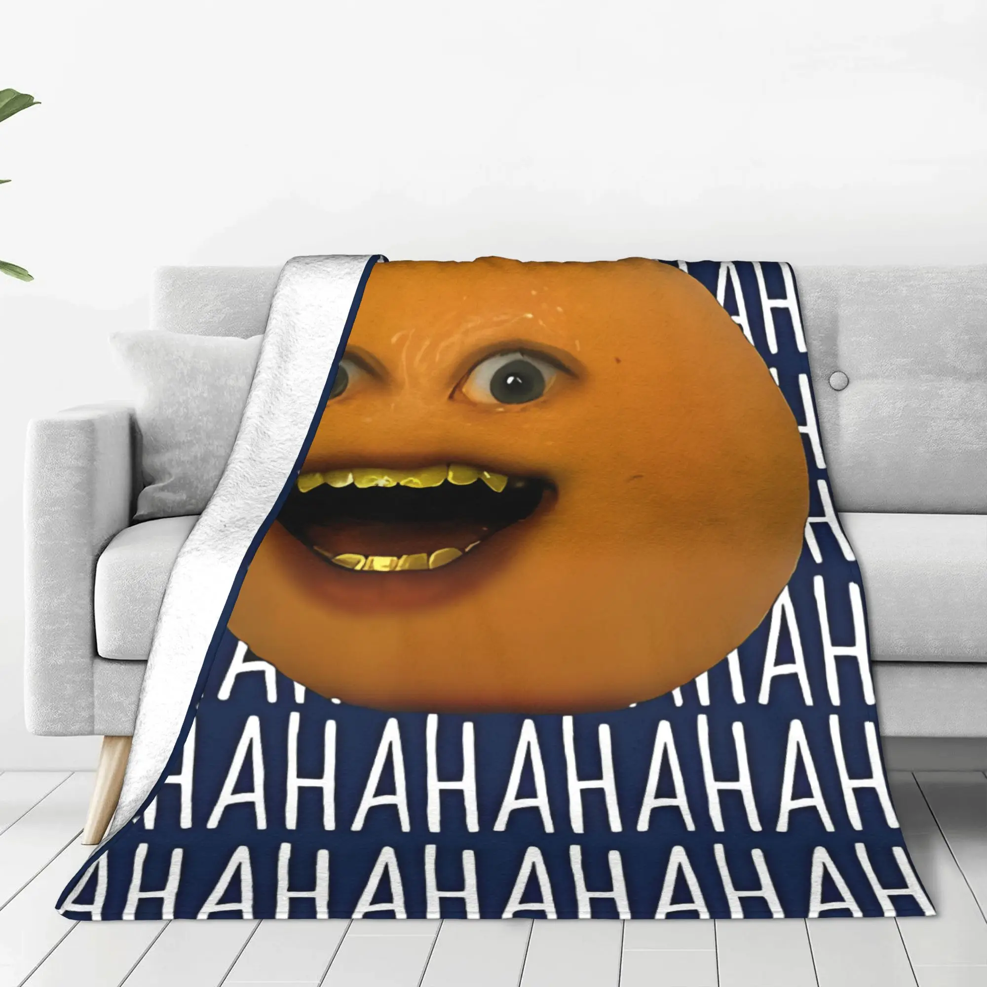 1PC Home Cutecore Ha Ha Ha Annoying Orange Blanket Super Cosy Plush Home Living Room Sofa Halloween