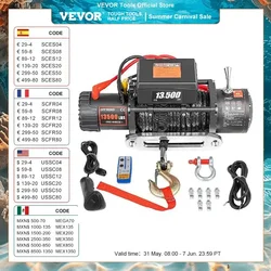 Treuil Électrique à Corde de Remorquage Synthétique, Levage de 24m/92FT, pour Remorque de Voiture 4 Tages, RL Camion, 13500 LBS, 12V, en Stock