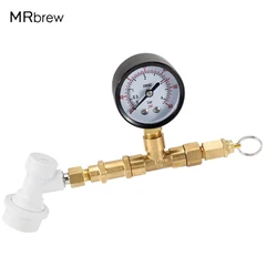 Homebrew Ball Lock Spunding Valve Beer With 0-60Psi Gauge,Pressure Relief Valve Assembly Gas Disconnect Kit