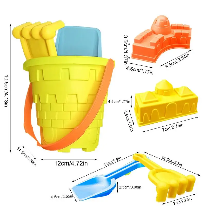 Brinquedos de areia dobráveis para crianças, Beach Play Set, Animal Sand Molds, Acessórios para jogos, Summer Bucket Toys, Toddlers, 11pcs