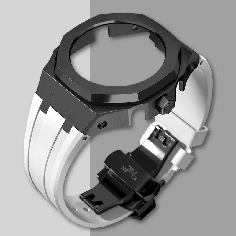 Nieuwe Gen5 Casioak Rvs Case voor G-Shock GA2100 Mod Kits Modificatie Kit Metalen Bezel Rubberen Band voor GA2110 GAB2100