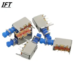 10Pcs Free shopping A05 3pin TV Power Switch With Spring Self-locking Blue DC 12V 50MA Unidirection Push-button Switch