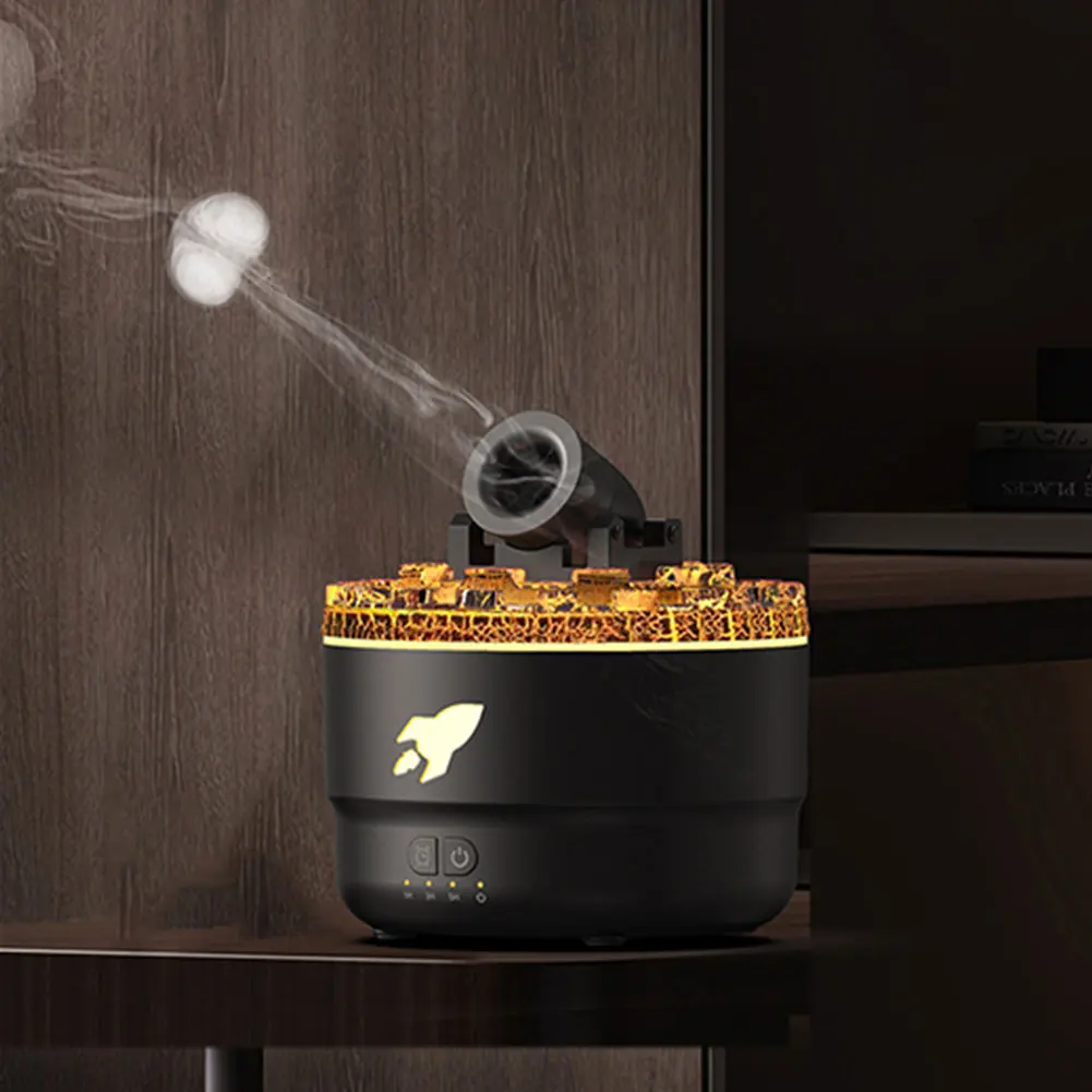 Volcanic Crack Light Cannons Humidifier Essential Oil Diffuser Cannon Blast Aroma Humidifier Aromatherapy Diffuser for Bedroom