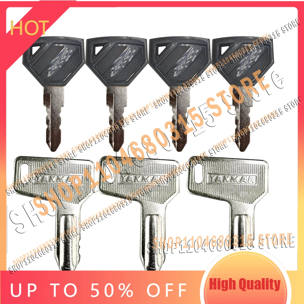 

2 Types 52160 Excavator Keys for Yanmar VIO17/18/20/30/35/55/80/65 Key Fits Ignition Lock Electric Door Lock Parts