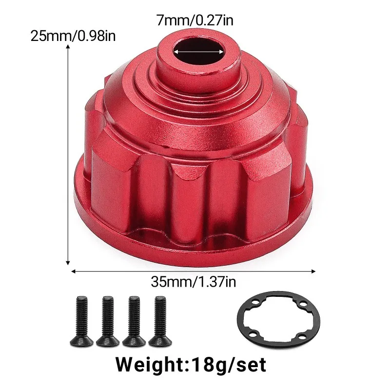 Caixa diferencial dianteira/traseira de alumínio 7075 W224 para 2.0 MaxxSlash # 8982 TRXS 1/10 MAXX MONSTER TRUCK-89076-4 Peça de carro RC