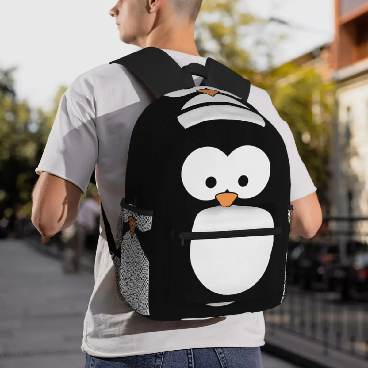 

Penguin Body Love Heart Animal Beak In Antarctica Backpack Daypack Boys Girls BookBag School Bag Shoulder Bags for Men Women