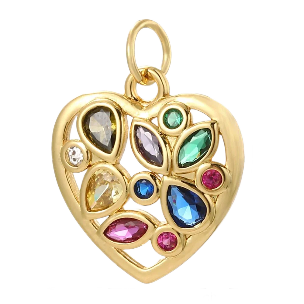 Cute Exquisite Heart-shaped Charms for Jewelry Making Supplies DIY Earrings Necklace Key Buckle Pendant Golden Classic Style image 4