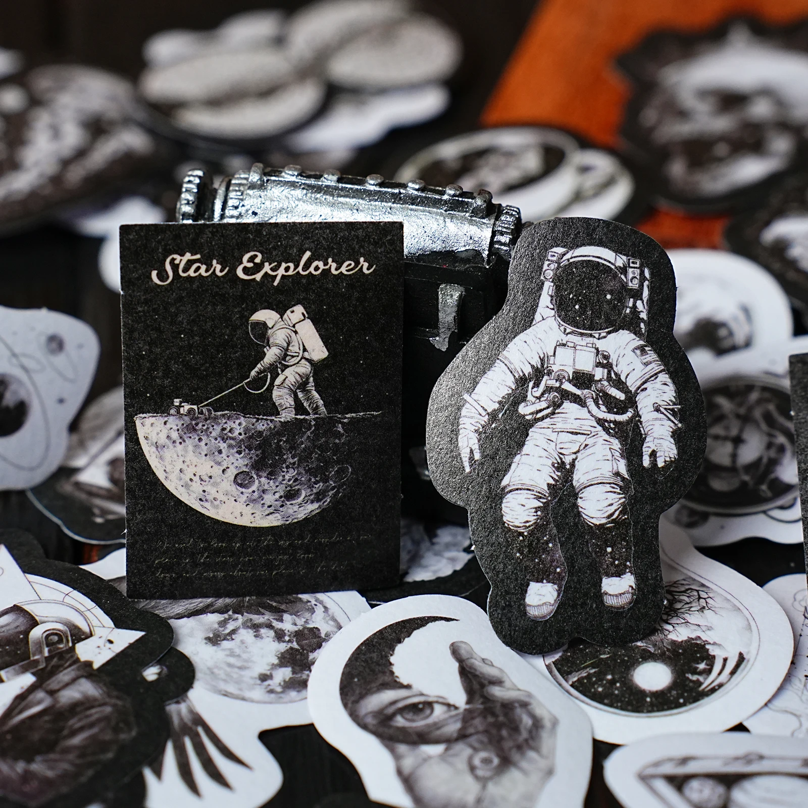 Etori Life Old Photo Series Vintage Object Landscape Pattern Sticker Pack DIY Decoration for Laptop, Handmade Scrapbook, Photo Album, Gift Paper Bag, Artwork, Student Stationery, Children's Stickers, Astronomy Enthusiasts