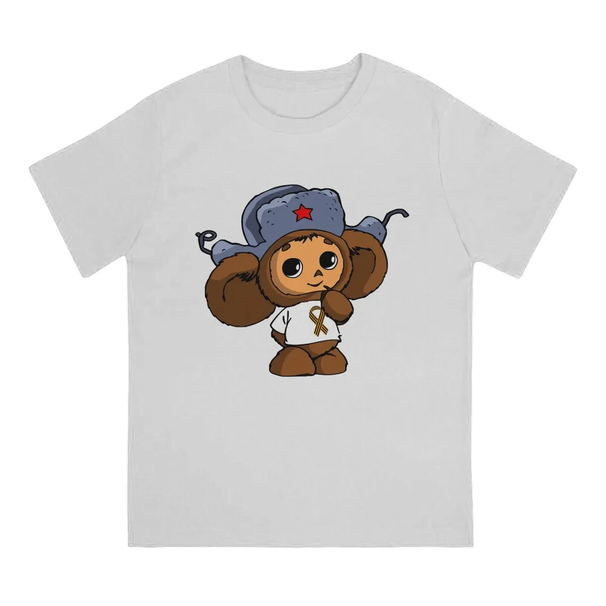 USSR Cheburashka Russian Cartoon Polyester T Shirt Graphic O-Neck TShirt Harajuku Tops