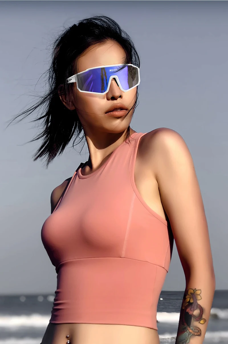 SCVCN Trendy Hot Sonnenbrille UV400 Schutz Outdoor Fashion Sportbrille Männer Frauen Ästhetisch ansprechende Straßenfotografie – Detail 3