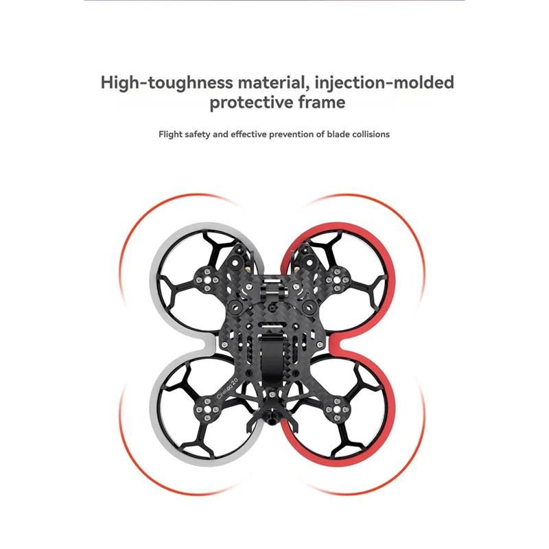 B05C-GEP-CL20 لطائرة O3 VTX بدون طيار طقم إطارات من ألياف الكربون 2 بوصة 100 مم قاعدة عجلات مع واقي المروحة لطائرة رباعية داخلية