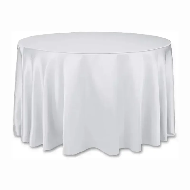 Round Tablecloths for Wedding Party Hotel Banquet Birthday Events Decoration White Pink Table Cover Topper Overlay Table Cloth