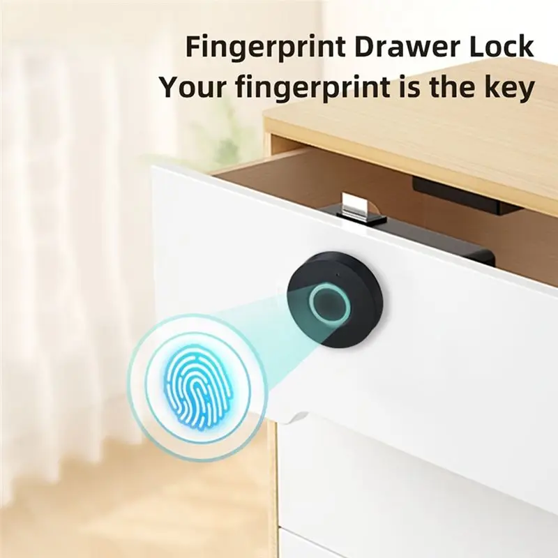 Biometric Security Smart Fingerprint Drawer Lock ABS For Cabinet Shoe Locker File Cabinet Easy Installation-Y41A
