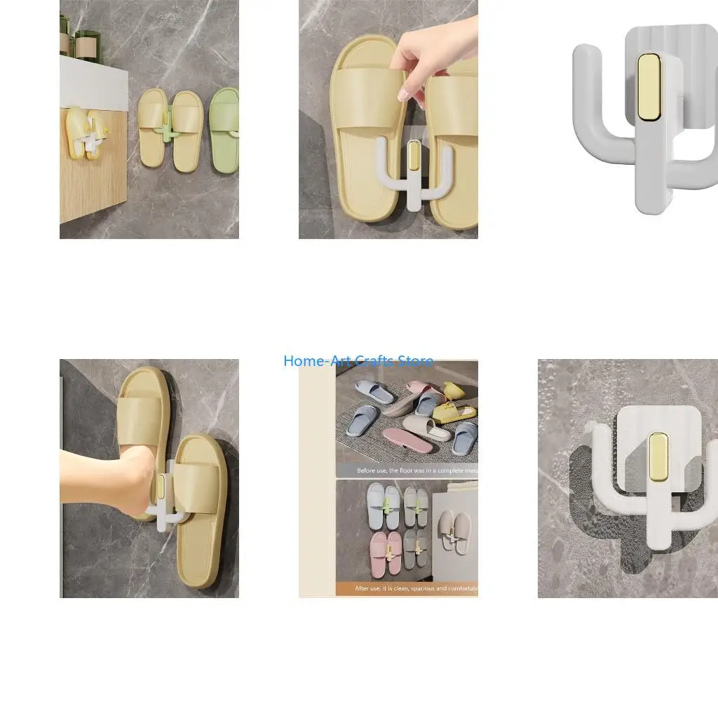 Y3NA Modern Euphorbia Shoe Storage Rack With Strong Adhesive Practice Required Impermeable Bathroom Hook