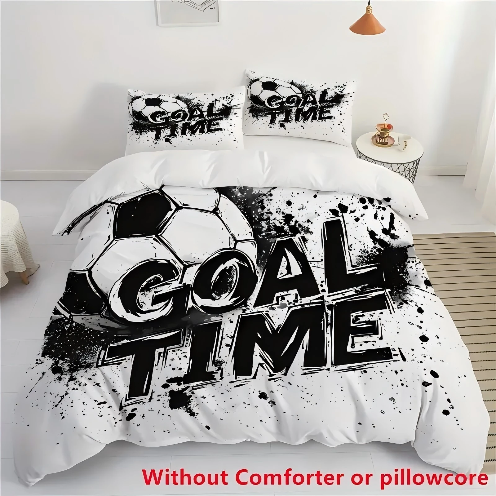 

Комплект постельного белья с 3d принтом «Goal Time» для мальчиков и мужчин, для взрослых, для спальни, декоративная спортивная футбольная тема, домашний мягкий удобный пододеяльник