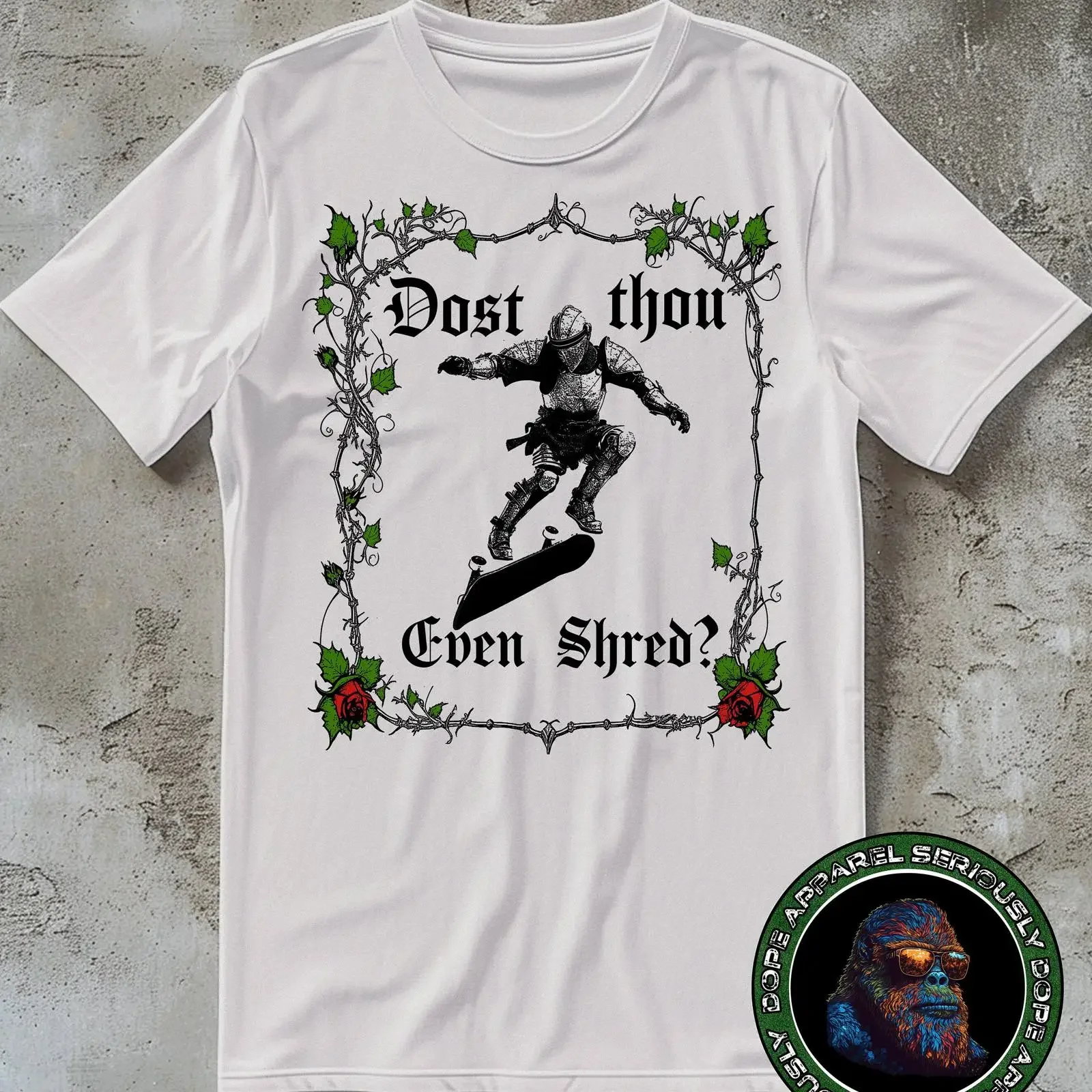 Dost Thou Even Shred Skateboarding T shirt Skateboard Skateboarder Funny Skater vintage Washed Casual homme Unisex