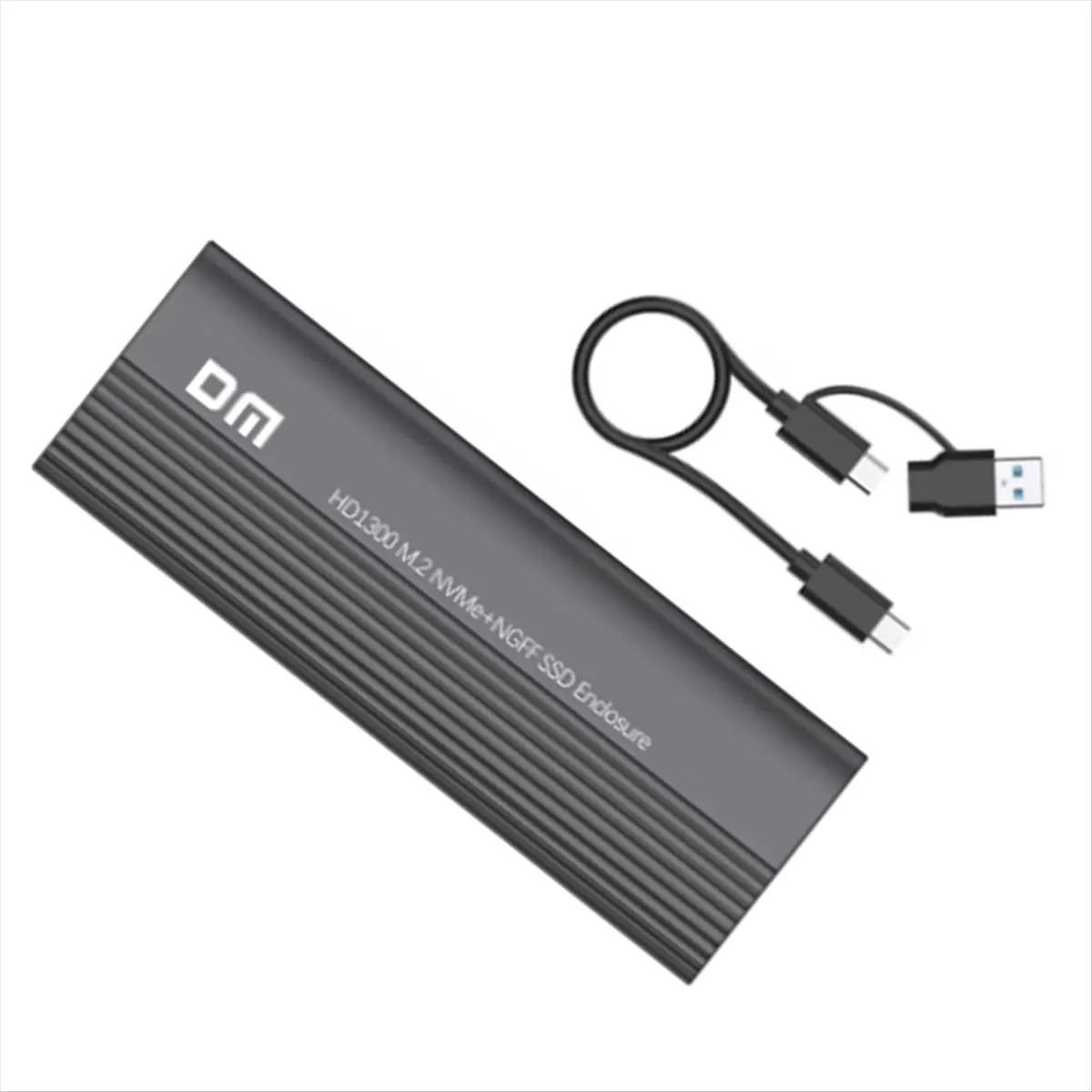 M85K  HD1300 M.2 NVMe/ Dual Protocol SSD Enclosure - USB 3.1 Gen2 Type-C 10Gbps Tool-Free Case, UASP/TRIM Support