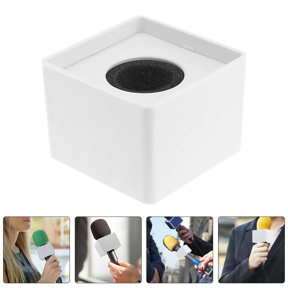 

3Pcs Tai Microphone Flags Versatile Mic Logo Cubes for Interviews Speeches Recording Mic Flag Stations Microphone