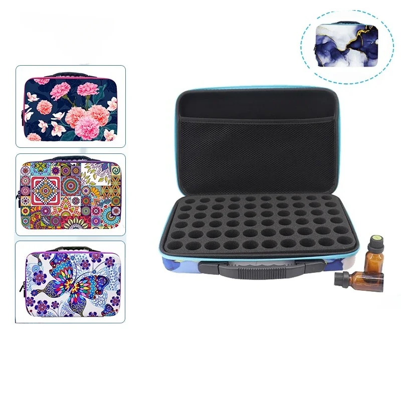 

60 слотов для 10 мл, сумка для хранения предметов первой необходимости, портативный чехол для хранения ароматерапии с застежкой-молнией, подвесной органайзер