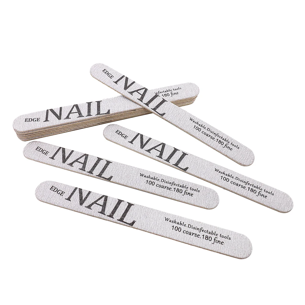 

5Pcs/Pack 100/180 Grit Nail Files And Buffer Set Grey Sandpaper Nails Art File Sanding Buffers Care Nails Accessories And Tools