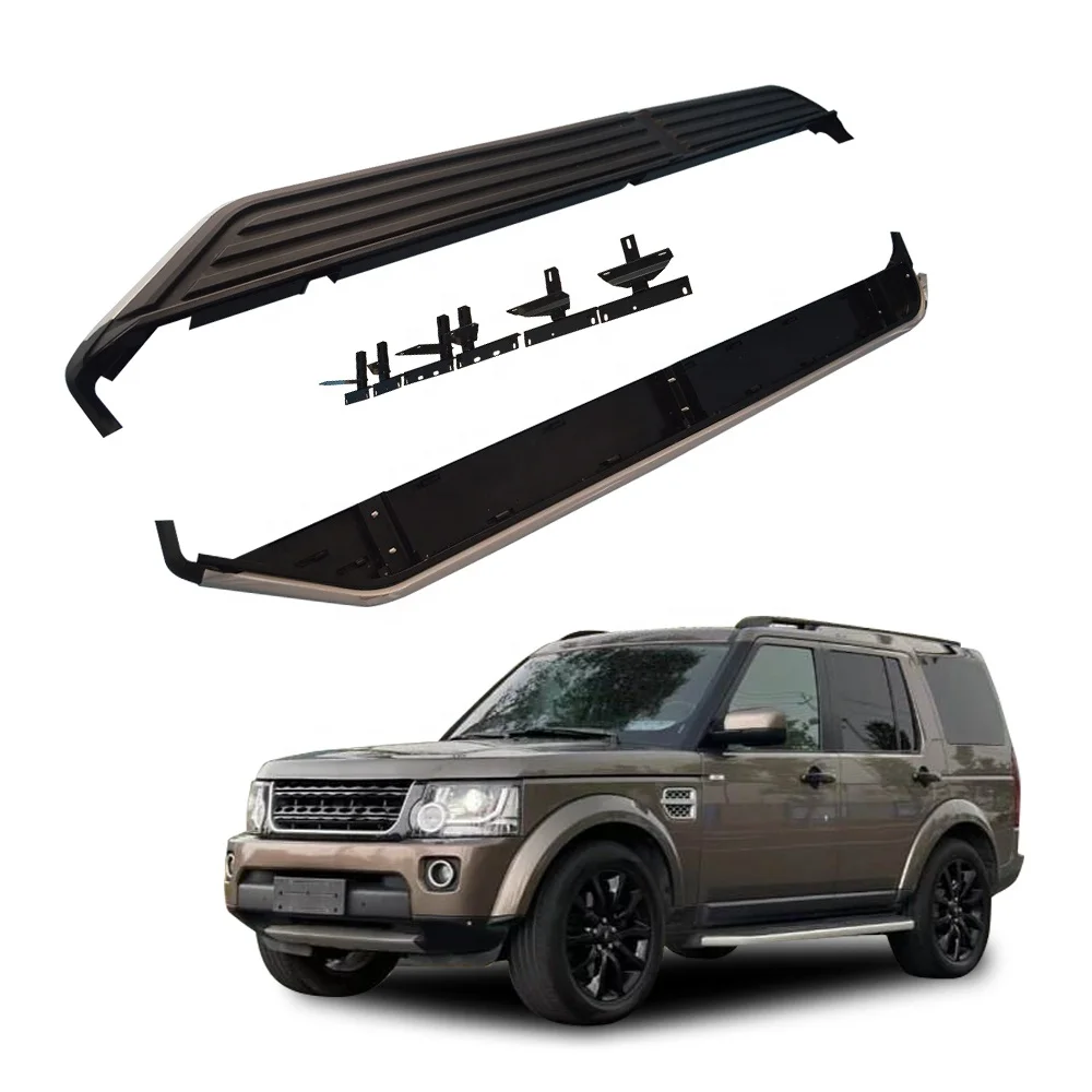 Aluminium Black Color Side Step Nerf bar Auto Car Foot Step Side Pedal Fit  Discovery III IV 3 4 Running Board
