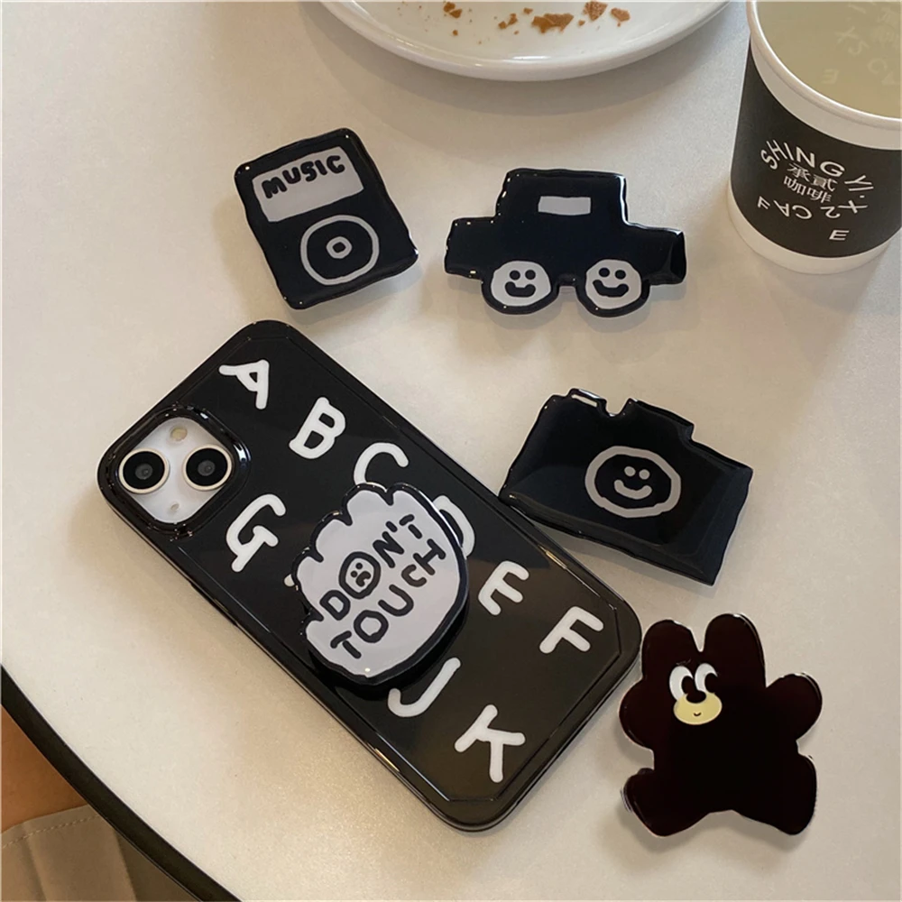 

Корейская Y2K черная ручка для телефона с камерой Tok Griptok, кольцо-кронштейн для iPhone 161 5, автомобильная складная универсальная подставка, держатель, подарок