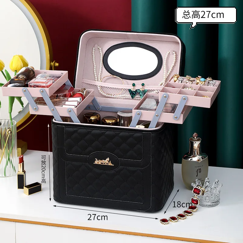 Luxury-inspired Practical Makeup Bag for Women Stylish Portable Waterproof Cosmetics Organizer Large Capacity Cosmetic Case