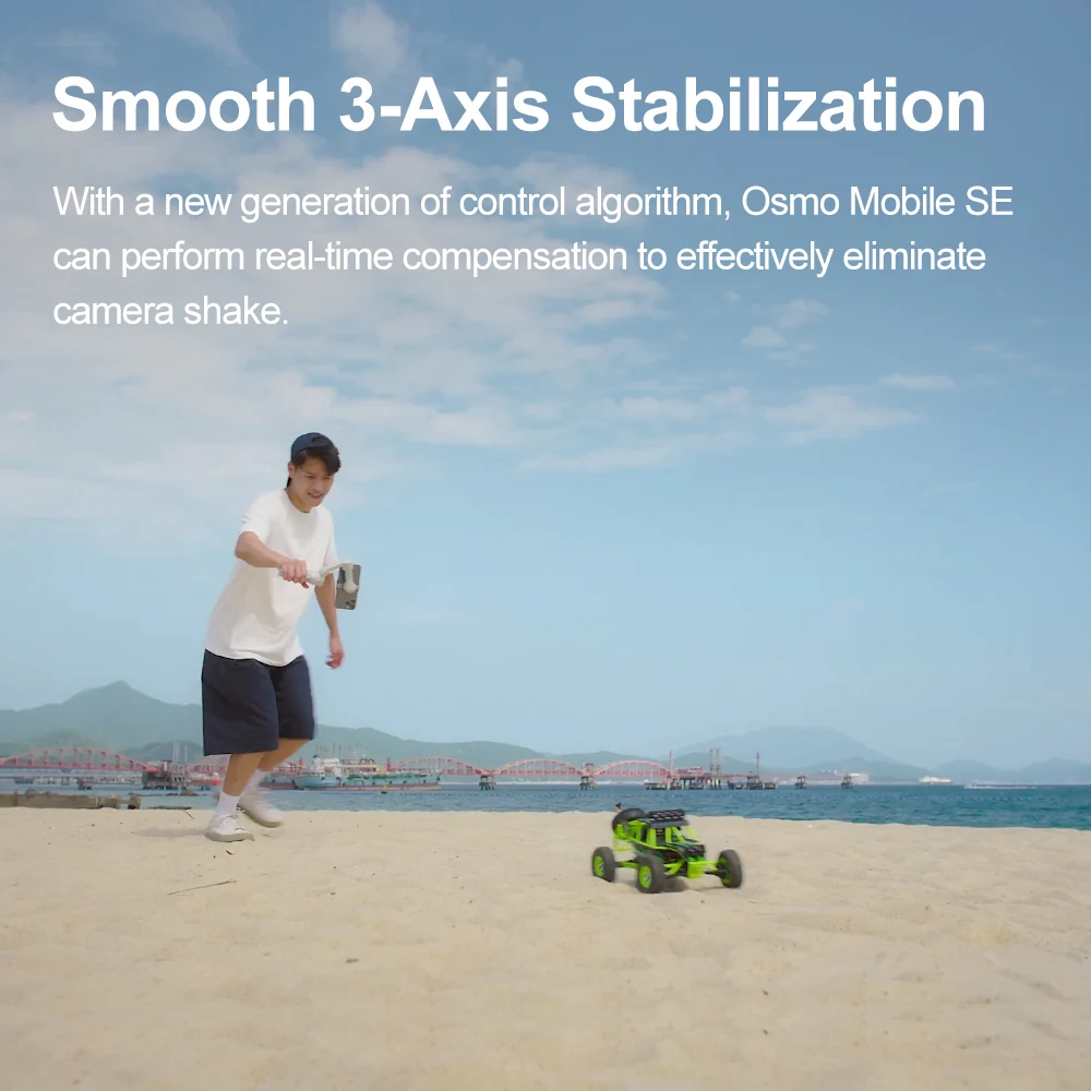 مثبت للهواتف الذكية DJI oعرضي للهواتف الذكية من 3 محاور بنظام OM SE ومثبت بمسار تشغيل مغناطيسي ولفة سريعة تعليمات سهلة لتحرير بنقرة واحدة