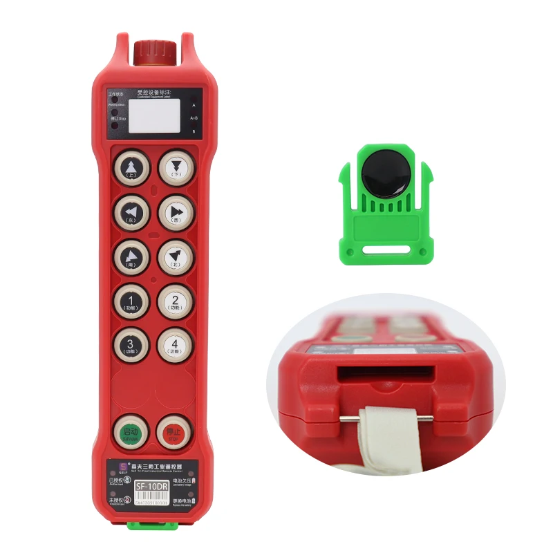 2026 10 Buttons Double Speed Crane Radio Remote Control Systems with Unique Identification Card and A/B/A+B Switch function