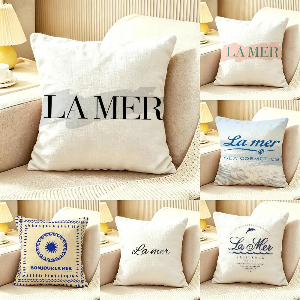La Mer Cushion Cover Pillow Cover Nordic Minimalist Throw DoubleSided Print Cushion Case for Sofa Bedroom Decor