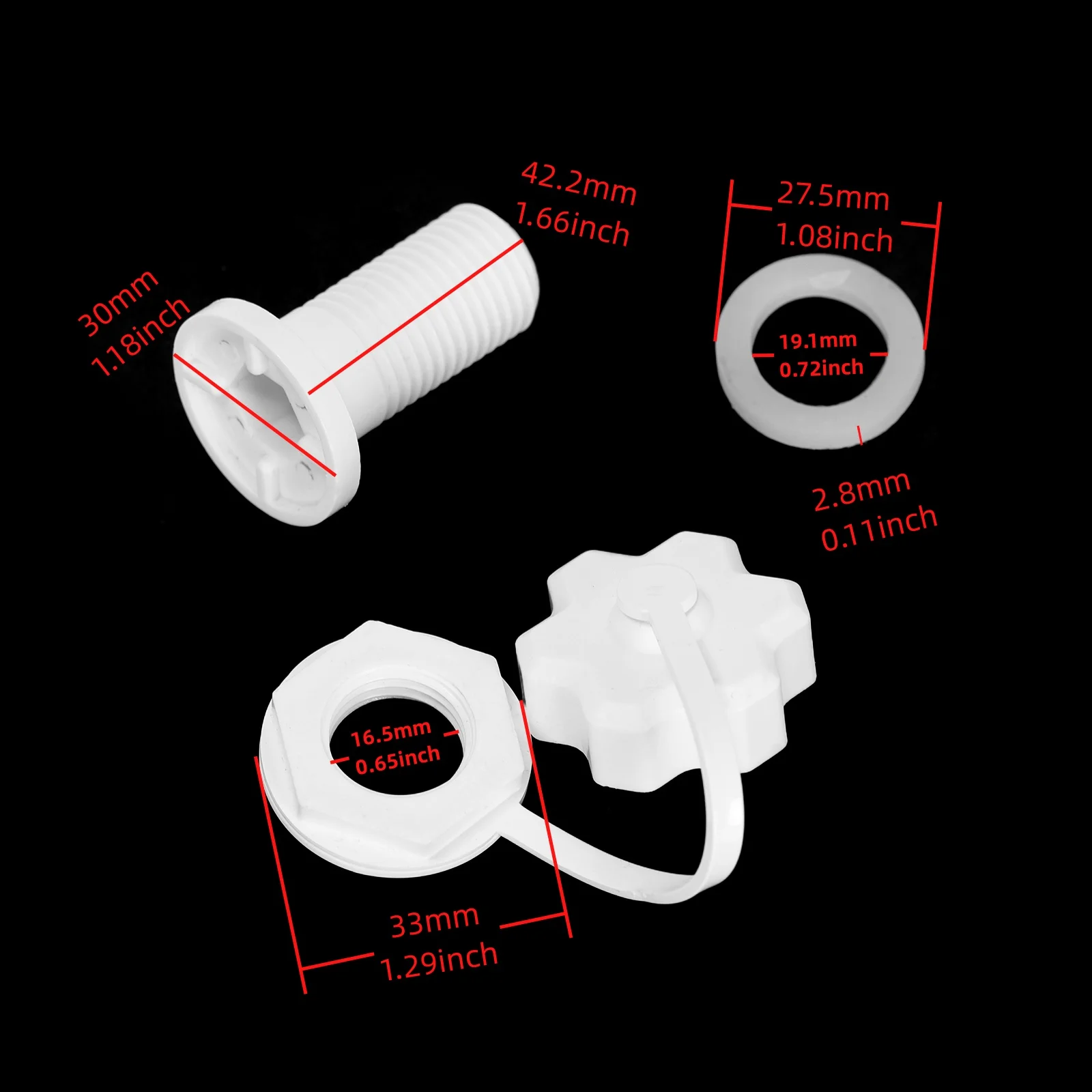2 Sets Replacement Threaded Drain Plug Cooler Drain Plug Assembly - 1.66