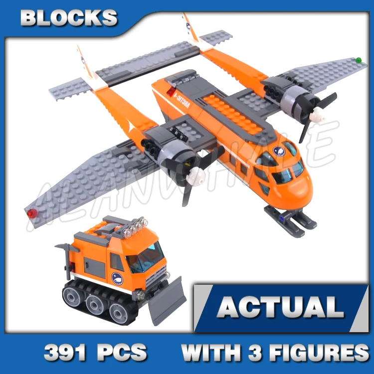 791pcs City Arctic Supply Cargo Plane Landing Gear Ice Mountain Cutter Vehicle 10996 Building Block Toys Compatible With Model