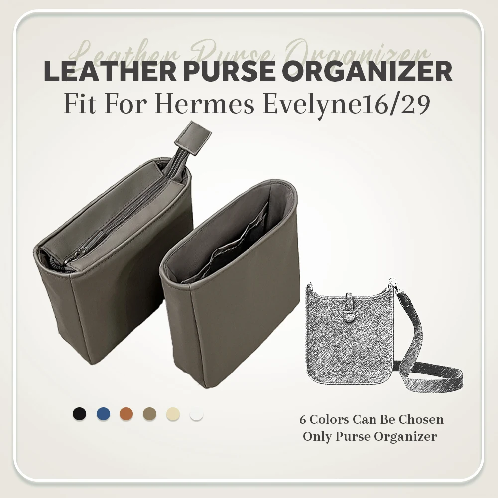 

Leather Purse Organizer Insert, Mini Inside Bag Organizer Insert Fit for Hermes Evelyne16/29 Handbag Inside Storage Bag Insert