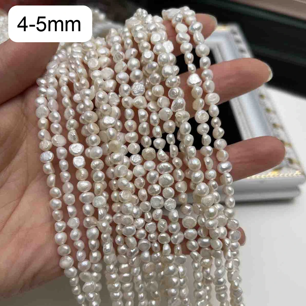 Eine 4,5–5,5 mm barocke natürliche Süßwasserperlen, unregelmäßige halbfertige Perlen für Schmuckherstellung, DIY-Halskette, Armband, Zubehör – Detail 9