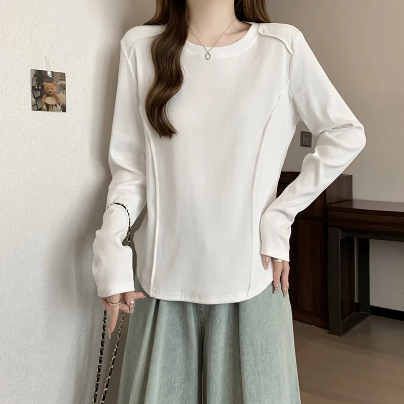 Style AYUG Big-size Round-neck Long-sleeved T-shirt Loose-slim-looking outfits for women KN2049