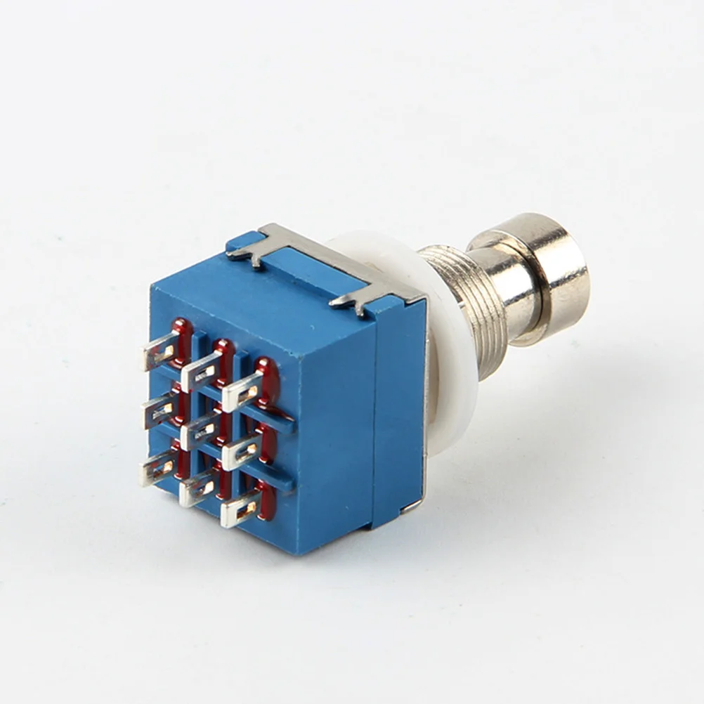 

9-Pin 3Pdt True Bypass Foot Switch for Guitar Effects Pedal Metal Stomp Box Rewiring Vintage DIY Projects Blue