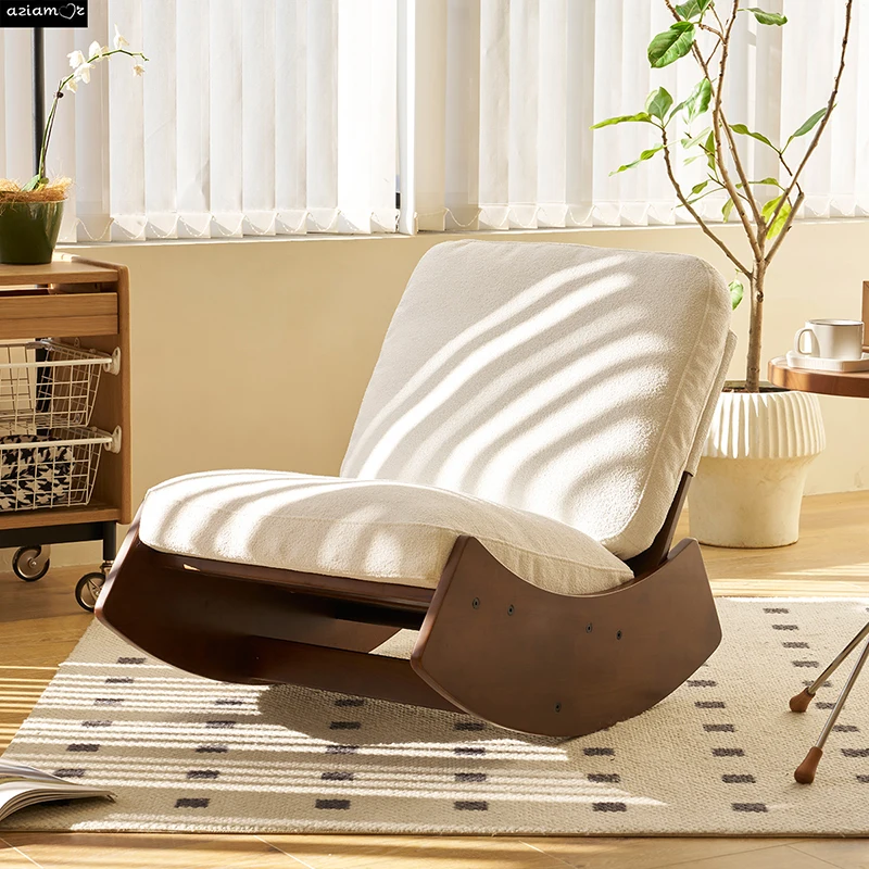 Comfortable Glider Rocking Chair, High-Quality Upholstery Glider Chair, Solid Wood Frame, Perfect for Multiple Settings Accent