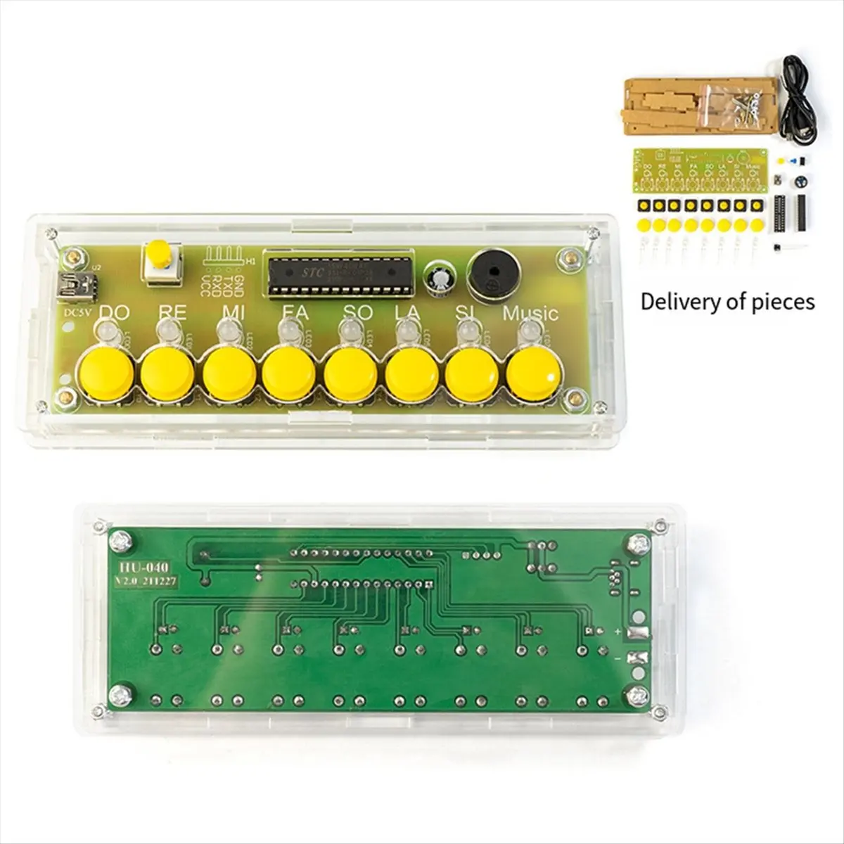 【~ New Y24A】DIY Electronic Kit DIY 8 Keys Electronic Piano Kit Musical Note Circuit Board Soldering Practice Assembly
