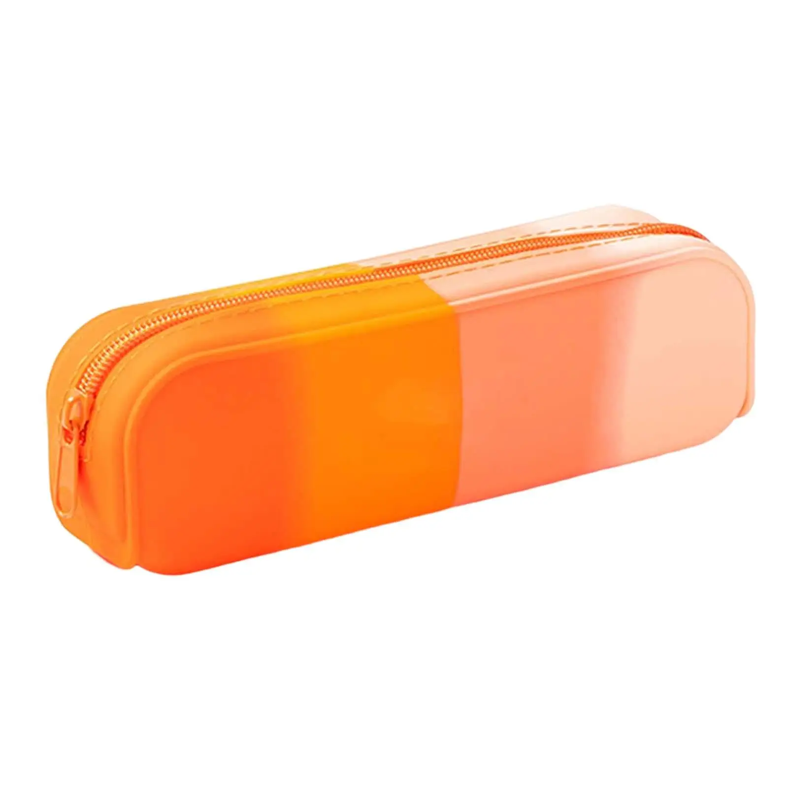 Silicone Gradient Pencil Case Large Zipper Pen Holder Bag for School Student Office Stationery