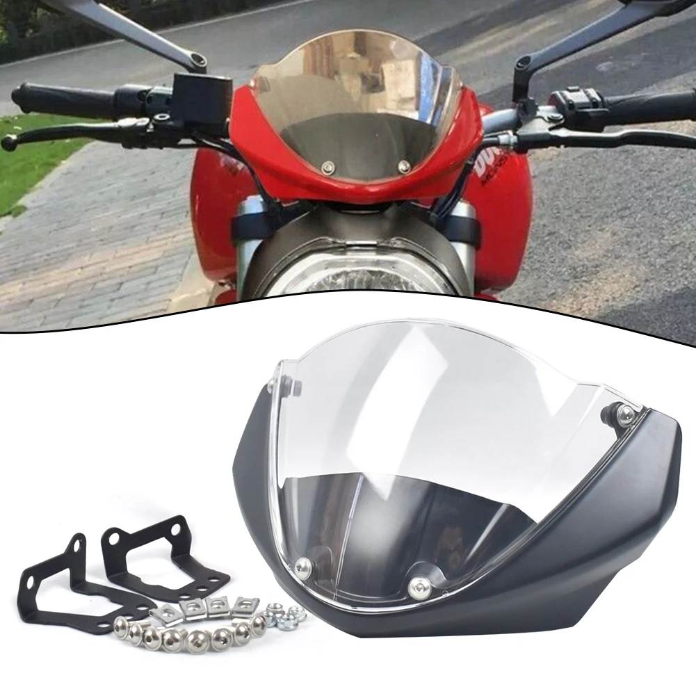 Windshield Assembly Wind Protection Windshield with Fairing Meter Sun Visor for Ducati Monster Series 696 795 796 M1100