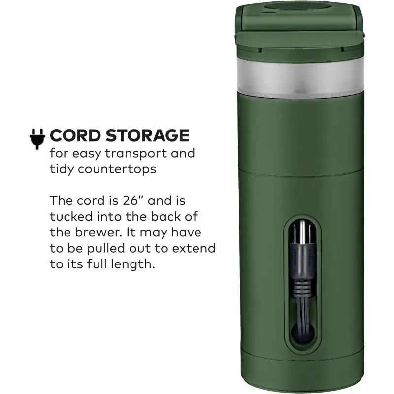 ماكينة صنع القهوة Keurig K-Mini Single Service K-Cup Pod، حجم المشروب من 6 إلى 12 أونصة، مع مساحة تخزين سلكية، مثالية للمساحات الصغيرة، أخضر دائمًا