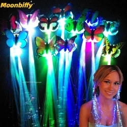 1/10Pc Glow Hair Braid LED Luminous Flower Hair Clip Light Up Butterfly Hair Clip Bar Party Decoration Supplies Glow In Dark Toy