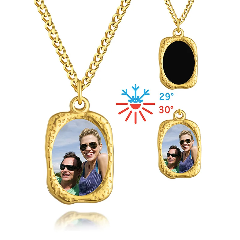 

DHQH Wholesale Customized Photo Necklace Hidden Personalized Picture Hot Activation Magic Oval Necklace Christmas Gift for Her