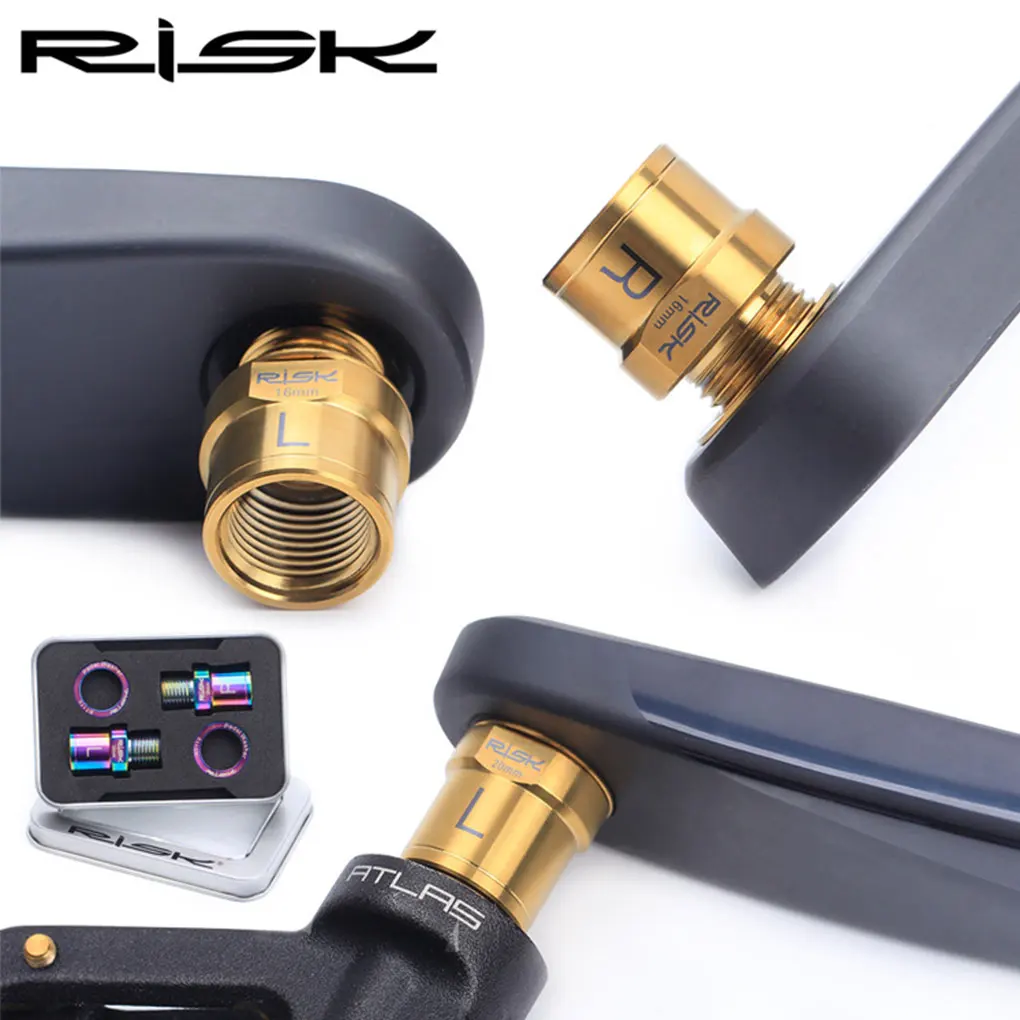 RISK Bike Pedal Extender Replacement Universal Axle Extension Bolt Screw Spacer Modification Pedals Fittings Black 20mm