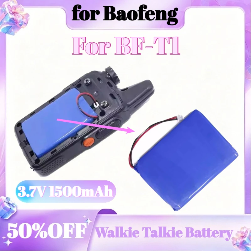 

1500mAh 3.7V Replacement Walkie Talkie Battery For Baofeng BF-T1 Battery