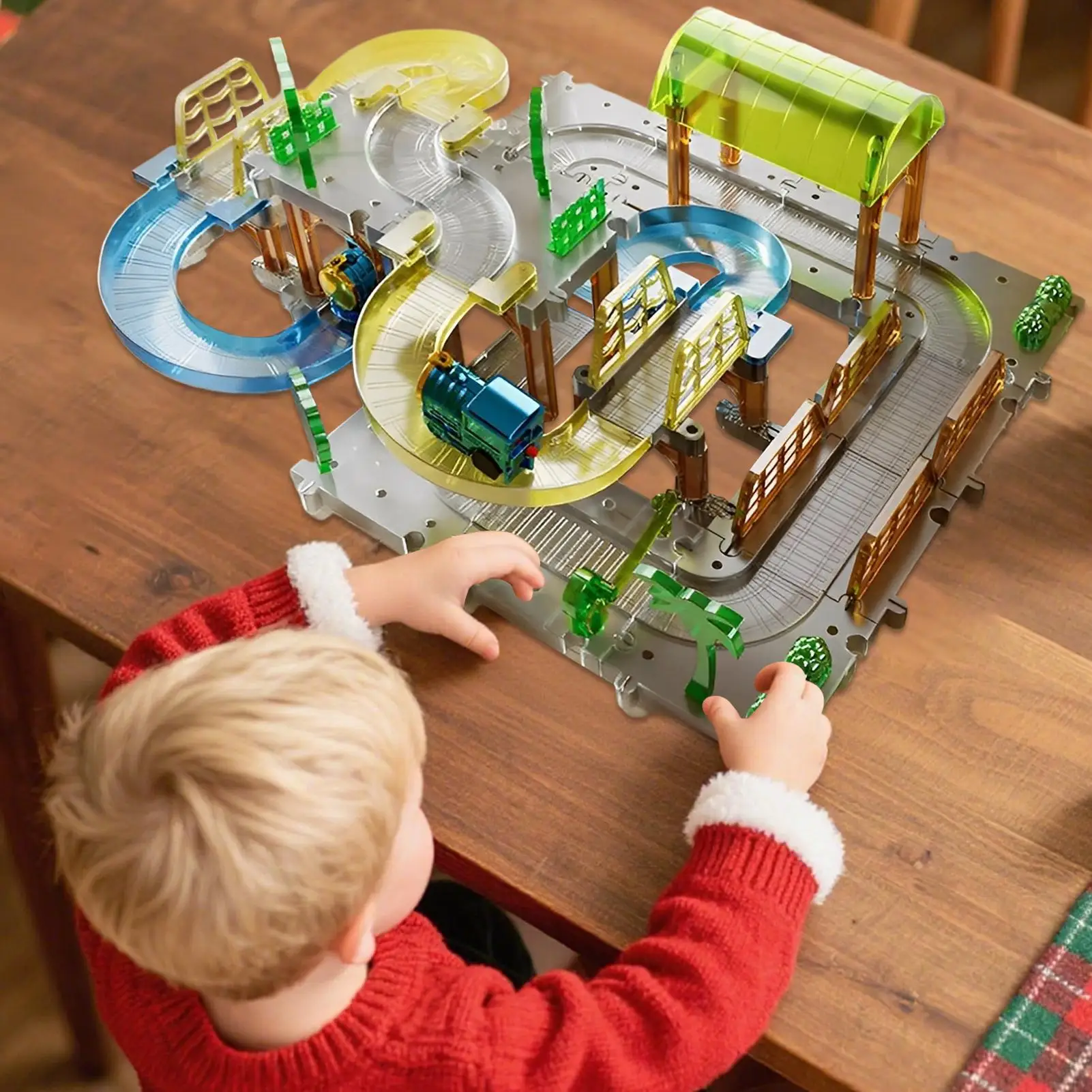 

Набор поездов для малышей, электрический детский набор поездов, развивающая игрушка для деревня, фермы, город, домашний стол, вечеринка на открытом воздухе, хобби, праздник