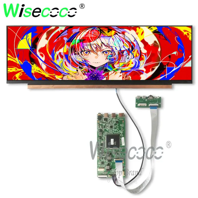 Wisecoco 14 Inch 3840x1100 4K Stretched Bar Touchscreen Potable Monitor Ultrawide Sub Screen Second Display USB-C Port Monitor